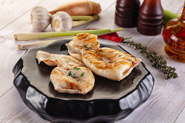 Fresh grilled calamari with herbs