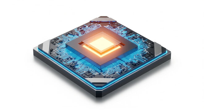 computer processor isolated on white