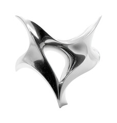 Dynamic abstract sculpture modern gallery bright space