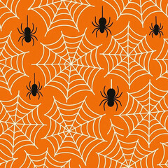 Halloween spider web seamless pattern background