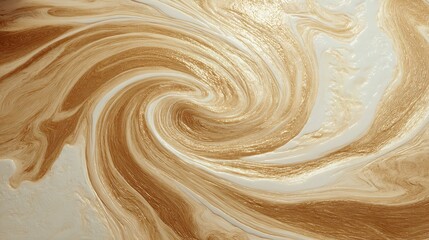 Gold and Beige Marble Texture: Swirling Luxury Background