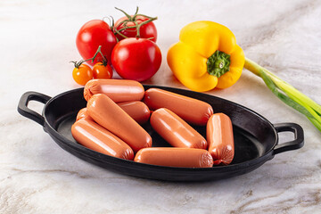 Pork meat sausages for breakfast