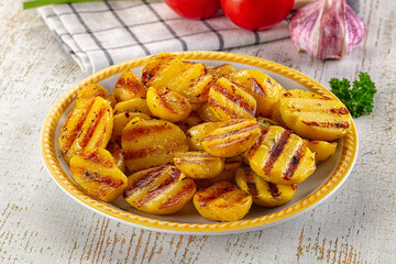 Grilled small baby young potato