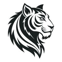 Black and White Tiger Head