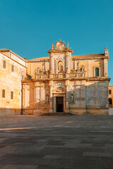Fototapeta premium Lecce Cathedral square with baroque architecture