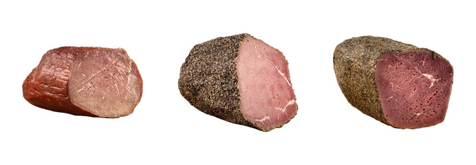 Roast Beef Trio Featuring Black Pepper, Sea Salt, and Thyme Variants in Gourmet Meat Arrangement