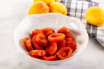 Dry sweet ripe apricots heap