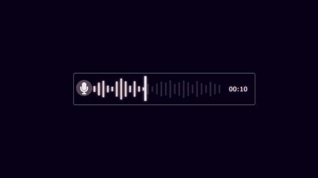 Abstract Wave Voice Animation. 16 seconds IMO Messenger Voice Message Recording Animation. Microphone Icon with Audio Spectrum Animation, Modern Voice Wave Animation Background
