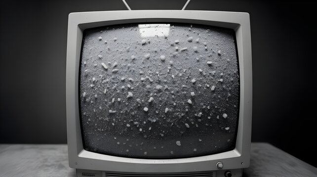 CRT TV static noise grain texture background, analog glitch retro tech chaotic overlay