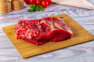 Raw beef cut uncooked fillet