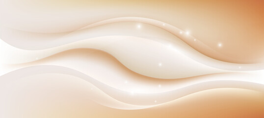 Soft Beige Abstract Wave Background with Shimmering Light
