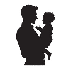 Father vector and silhouette