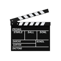 Fototapeta premium Movie clapperboard isolated on transparent background