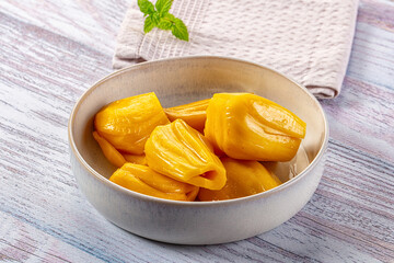 Canned sweet juicy yellow Jackfruit