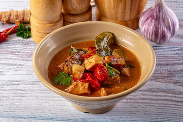 Thai Tom Yum soup with chicken