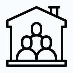 Roommates in Sharing House Isolated Vector Lineal Icon