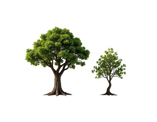 Lush Green Trees in Various Sizes Perfect for Nature Illustration