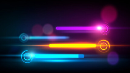 A vibrant KPI dashboard pulses with glowing progress bars and dynamic goal indicators. Targets expand in radiant colors symbols of success illuminating the background. Atmosphere