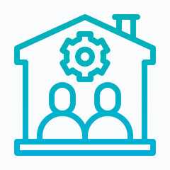 Obraz premium Family Settings in House Isolated Vector Lineal Gradient Style Icon