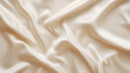 Fototapeta premium White fabric with smooth waves and folds, showcasing soft tactile quality and fluidity,