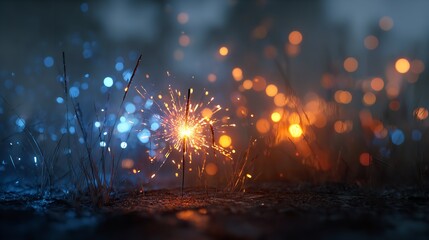 Sparklers and Night Lights: A Festive Bokeh Background