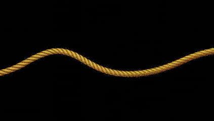 Wavy Golden Rope on a Black Background