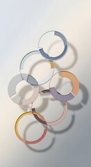 Abstract representation of data in colorful segmented circle arrangement