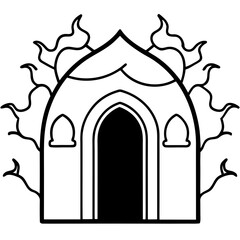 silhouette of a church