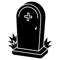 vector illustration of a grave