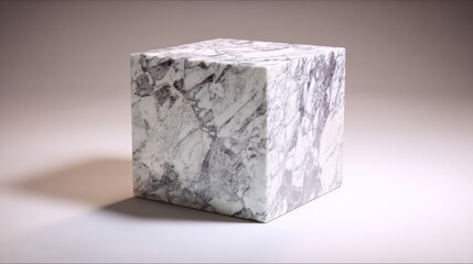 High quality marble cube with intricate patterns and textures for design use
