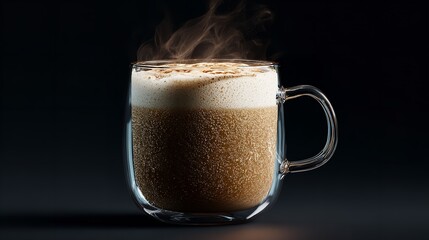 Steaming Mug of Coffee: Aromatic Coffee Drink in Glass