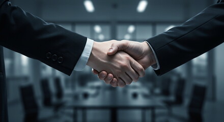 Professional Business Handshake in Office