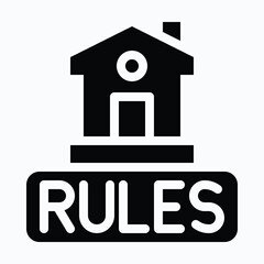 House Rules Sharing House Isolated Vector Silhouette Style Icon