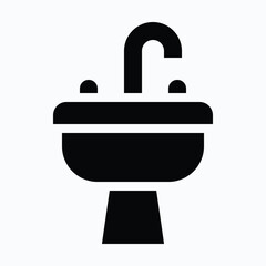 Sink Isolated Vector Silhouette Style Icon