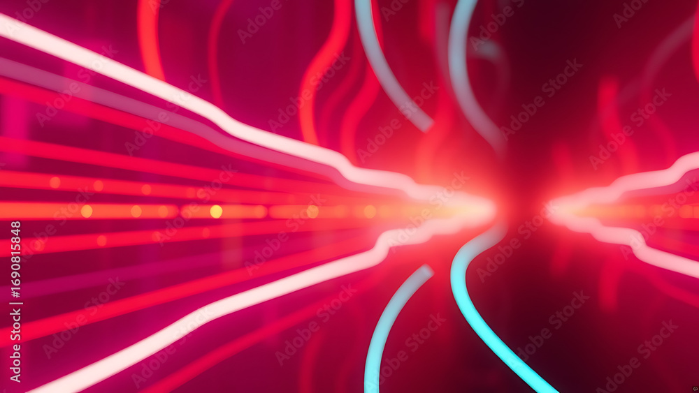 Poster neon futuristic artificial intelligence background of abstract gradient glowing lines virtual ai ass