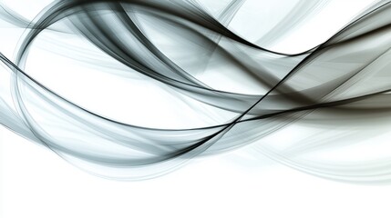 Naklejka premium Abstract Art: Black and White Wavy Lines