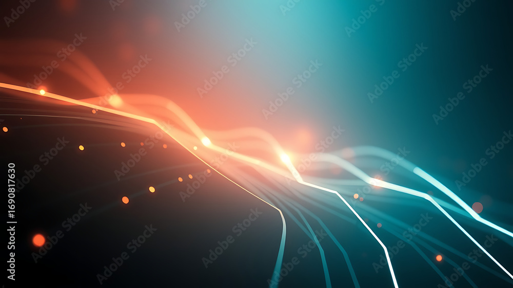 Poster neon futuristic artificial intelligence background of abstract gradient glowing lines virtual ai ass