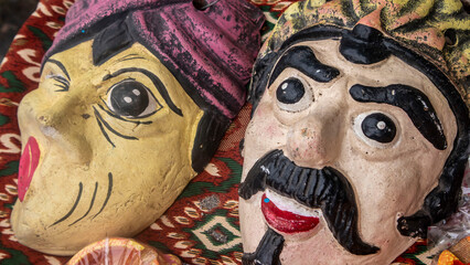 traditional Javanese masks made of pottery