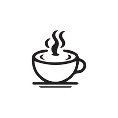 2d coffee drink logo with white background