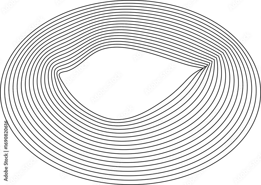 Poster oval line shapes made of lines with blend effect