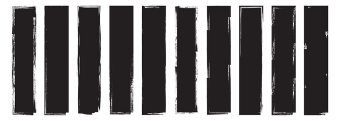 Black brush marks. Hand drawn grunge texture brush stroke and Grunge brushes collection. Grunge brush strokes. Watercolor smears, marker lines. Charcoal streaks. 