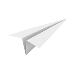 White Paper Airplane Flying on Transparent Background, Symbol of Communication and Travel