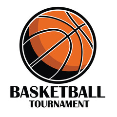 Basketball icon. Creative drawing. Basketball ball in graphic style for tournament or club