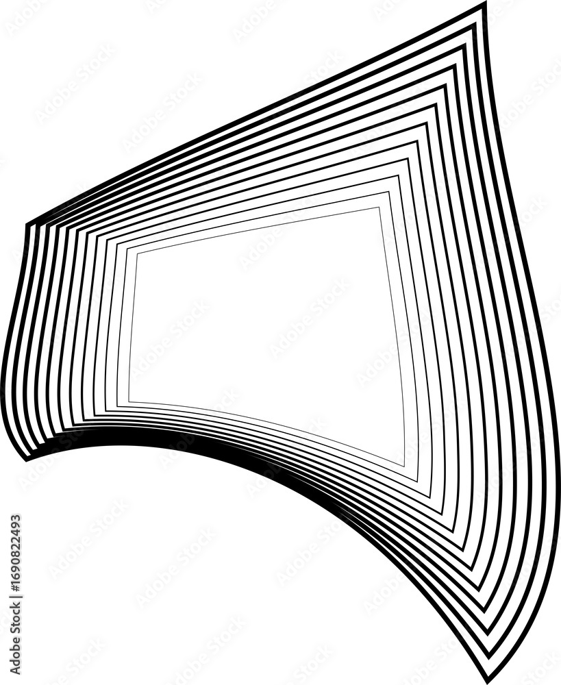 Poster square blending line frame. halftone design elements