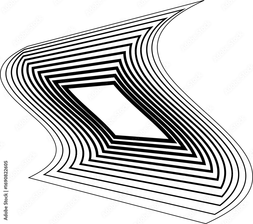 Poster square blending line frame. halftone design elements