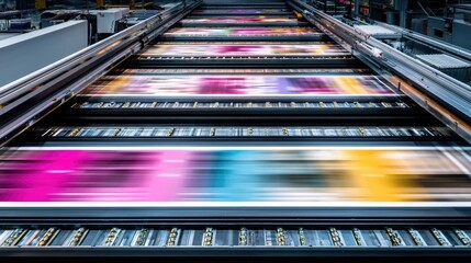 High-Speed Color Printing Machine In Action