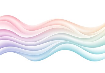 Naklejka premium Pastel gradient fluid waves forming a gentle, flowing motion on a clean white canvas backdrop