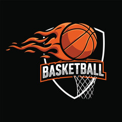 Basketball icon. Creative drawing. Basketball ball in graphic style for tournament or club