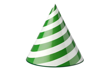 A party hat with color green and white festive joyful look