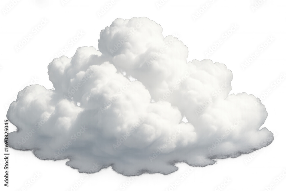 Poster realistic white cumulus cloud floating on transparent background, ideal for photo editing and compos